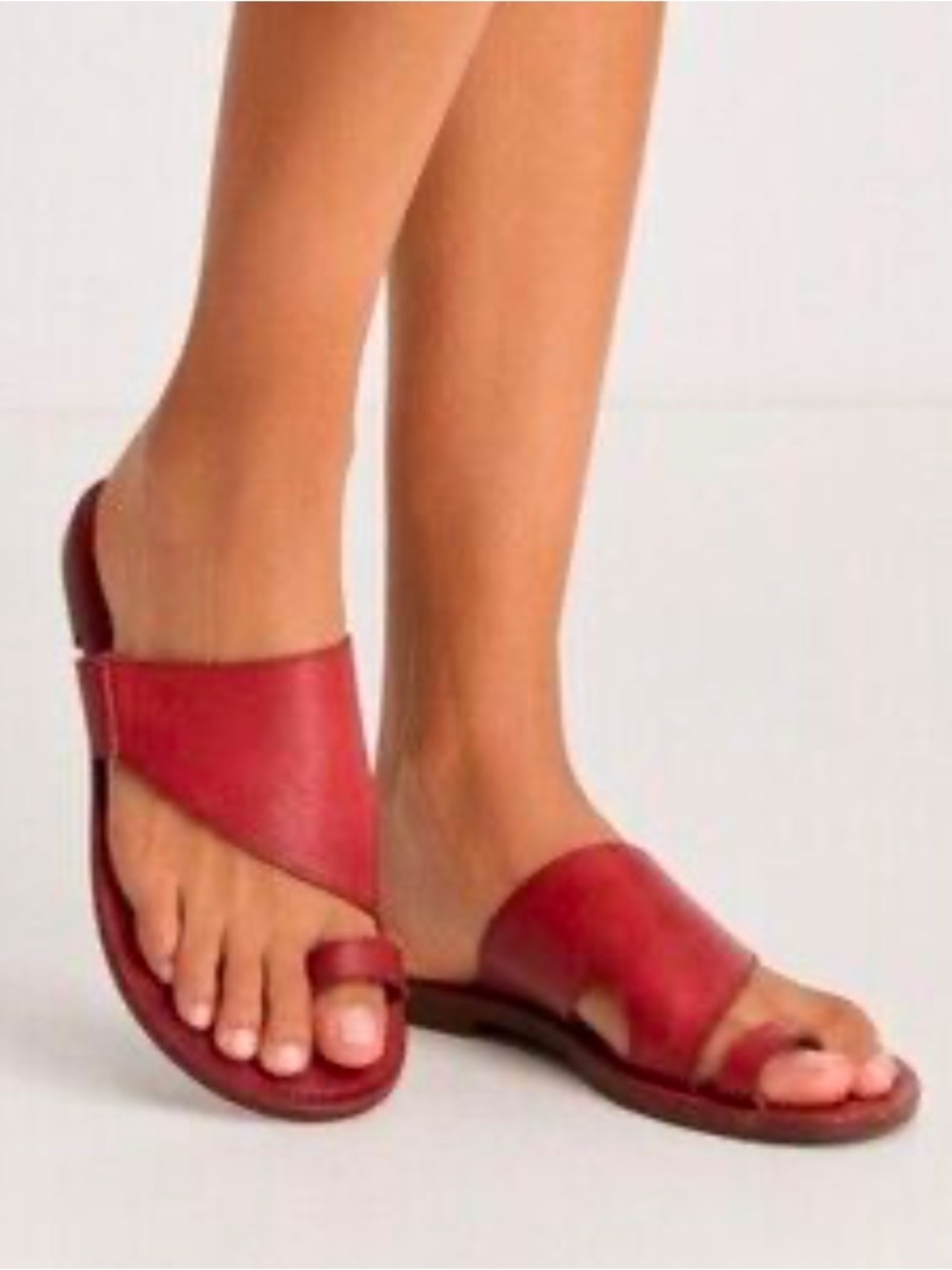 FREE PEOPLE Sant Antoni Slide Red Leather Sandal Sz EU 40 US 9